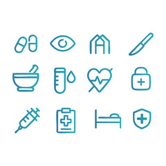 Icon set design medical related icon set