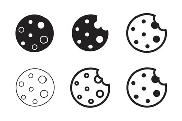 Collection displays chocolate chip cookies, some whole, some bitten, in varying styles