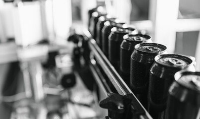 Automated beer production line in modern brewery facility