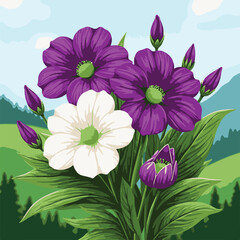 A beautiful bouquet of pink and white daisy blossoms