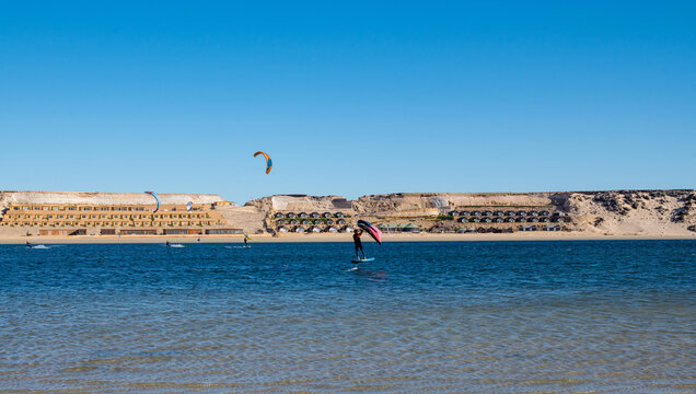 The famous Dakhla lagoon is renowned for its water sports.