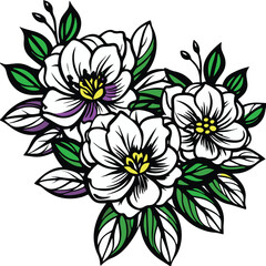 Abstract floral vector background illustration featuring a seamless pattern of vintage spring flowers and leaves, perfect for decorative art design