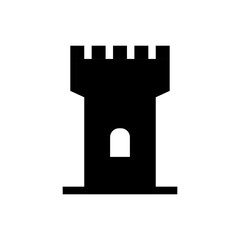 simple castle tower illustration with transparent background