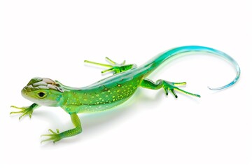 Fototapeta premium Isolated Glass Lizard Slithering White Background