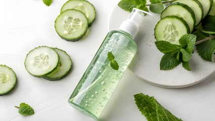 cucumber slices on a cutting board