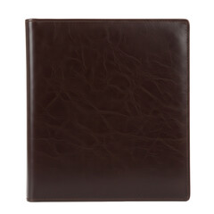 Dark brown leather portfolio with subtle texture and stitching