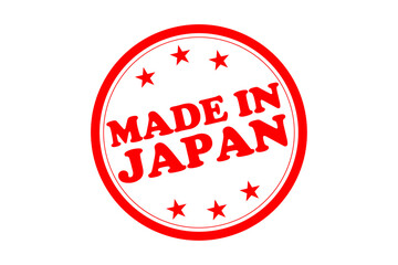 MADE IN JAPAN - MADE IN JAPAN text written on Red Rubber Stamp 
