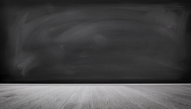 blank wide screen real chalkboard background texture in college concept for back to school panoramic wallpaper for black friday white chalk text draw graphic empty surreal room wall blackboard pale