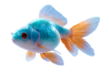 Vibrant goldfish swimming gracefully with transparent background