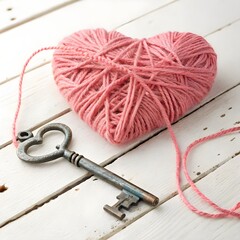 red heart on a wooden background