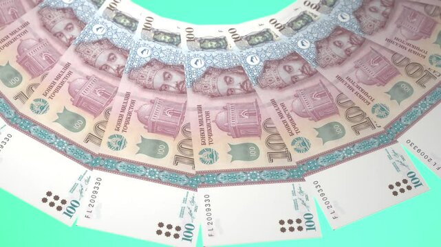 Crafty Looping Design of 100 somoni Currency of Tajikistan