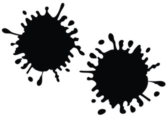 Two black inkblots reveal a unique abstract pattern against a stark white background