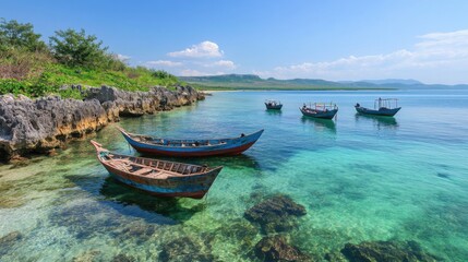 Fototapeta premium Tropical Island Paradise - Captivating Aerial Landscape Photography