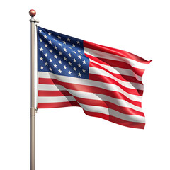 Fototapeta premium Isolated American flag, stars and stripes against a clear sky, symbolizing freedom and national pride