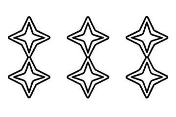 Elegant Star Ornament Line Art Vector Set