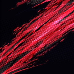 Black and Red Grunge Background with Halftone. Suitable for Banner, Poster, or Sports Background. Scratch and Texture Elements