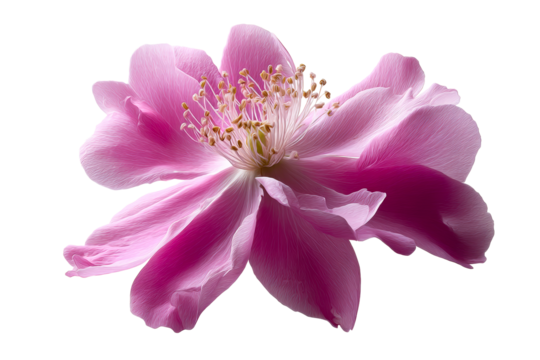 Beautiful pink flower with delicate petals and transparent background