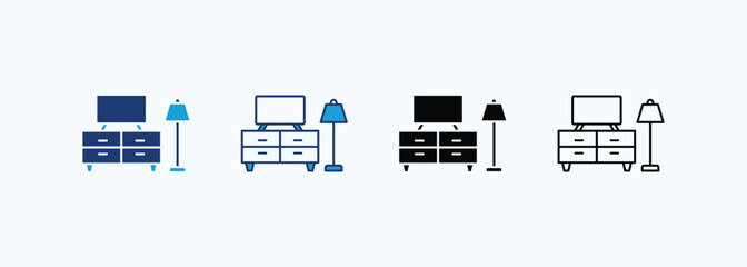 Home Furniture icon set multiple style collection