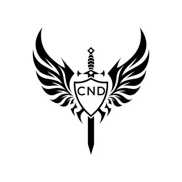 CND "Heraldic Sword Shield Wing Emblem with CND Initials  &ndash; CND Later Logo Military Logo Design Vector"
