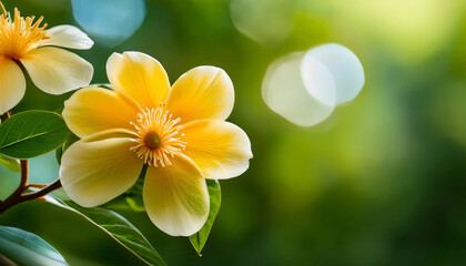 Fototapeta premium flowering plant jasonia carlina biebersteinii or chiliadenus glutinosus closeup on blurred green background
