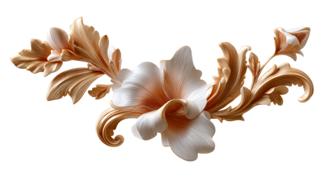 Elegant floral decorative design with intricate details in soft hues