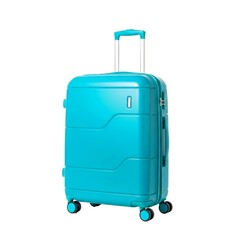 Blue Turquoise Hardshell Luggage on White