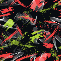Abstract seamless geometric pattern. Grunge urban repeated backdrop for textile, wrapping paper. Sport seamless abstract pattern. 