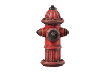 Red fire hydrant, detailed, vintage style