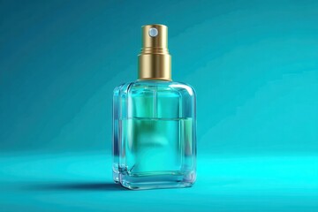 Naklejka premium Clear glass perfume bottle