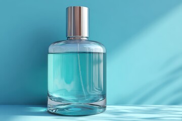 Naklejka premium Clear glass perfume bottle