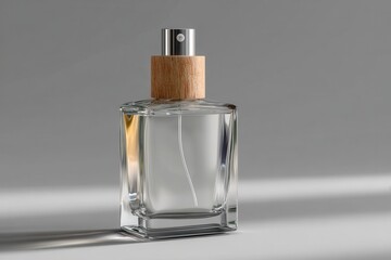 Clear glass perfume bottle