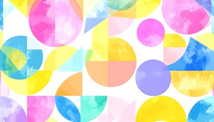 Obraz premium Pastel Geometric Watercolor Pattern.