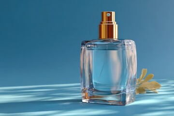 Clear glass perfume bottle