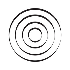 Round circle geometric ball shape line art vector icon for apps and websites.