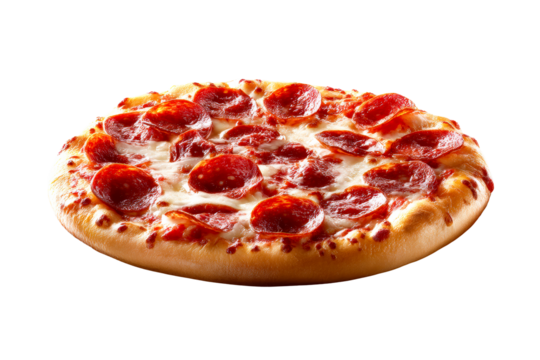 Delicious pepperoni pizza with melted cheese and golden crust