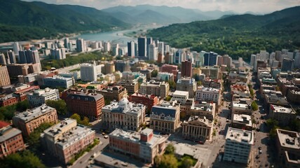 aerial view of the city