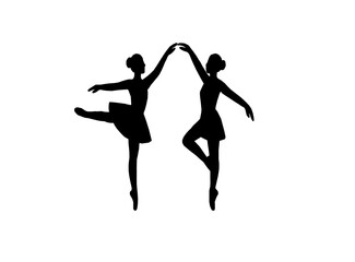 ballet dancers silhouettes. ballerina silhouette set featuring various classical ballet poses. Black silhouette of ballet dancers in graceful poses. Set of ballerina silhouettes.