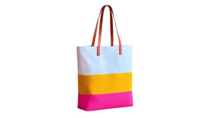 A color-block tote bag, white background --ar 16:9