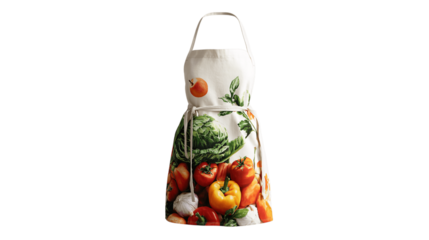 A custom-printed apron, white background --ar 16:9