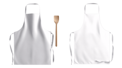A custom-printed apron, white background --ar 16:9