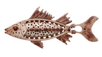 A handmade fish scaler, white background --ar 16:9