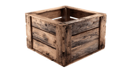 A odorless wooden crate, white background --ar 16:9