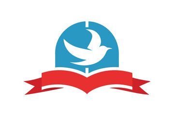 Creative Book Shaped Bird Logo Design for Education Niche