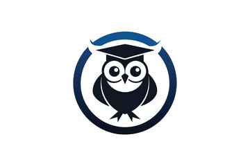Wise Owl Wearing Graduation Cap Education Themed Animal Illustration