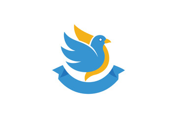 Peaceful Bird with Educational Scroll Illustration for Education Niche