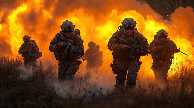 Military team engages in coordinated assault during rescue operation under live fire.