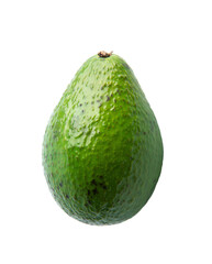 Whole avocado isolated on white background.