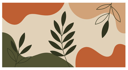Abstract botanical design in earthy tones