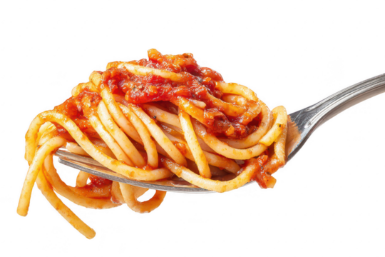 Forkful of spaghetti with tomato sauce (1)