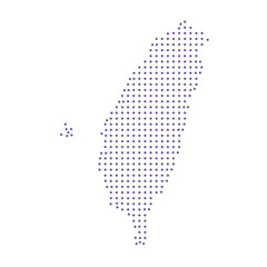 Taiwan map dotted pattern design purple circle